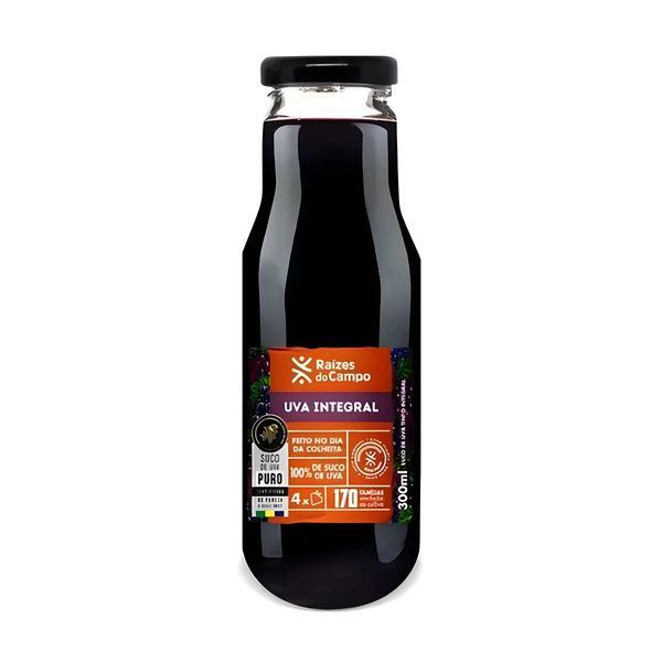 Suco de Uva Tinto Integral Sem Açúcar Raízes do Campo - 300ml