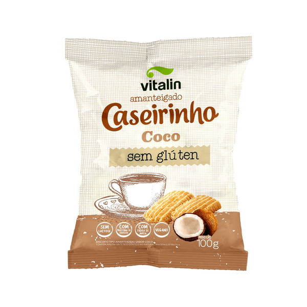 Biscoito Vitalin Ceseirinho Amanteigado de Coco Sem Glúten - 100g