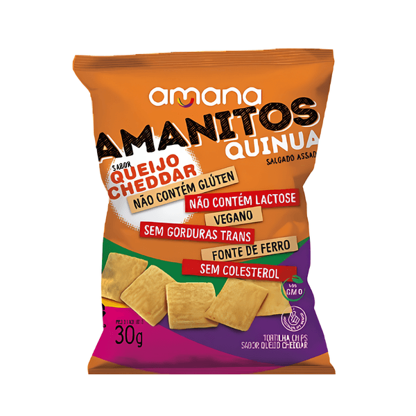 Snack Amanitos Sabor Cheddar Sem Glúten - 30g