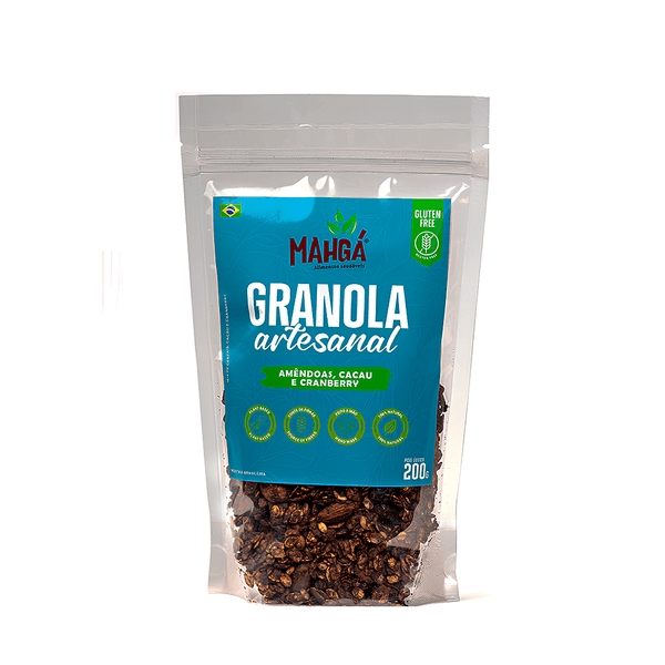 Granola Mahgá Sem Glúten Sabor Amêndoas, Cranberry e Cacau - 200g