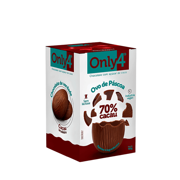 Ovo de Chocolate 70% Cacau Sem Lactose Only4 – 160g