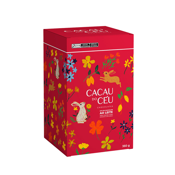 Ovo de Chocolate Ao Leite 40% Cacau com Morango Liofilizado Cacau do Céu – 350g